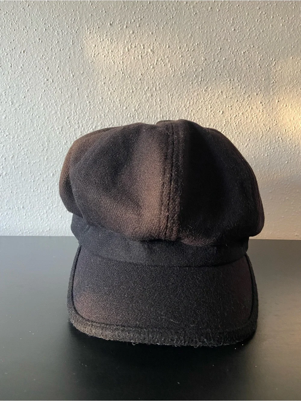 Black Wool Newsboy Cap